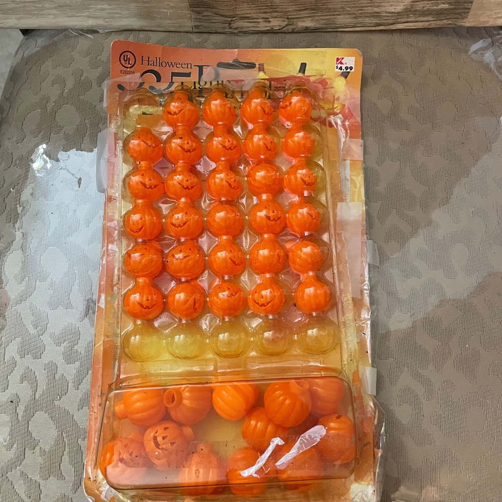Vintage Kmart Halloween Pumpkin Lights Jack-O-Lantern Orange String Light covers
